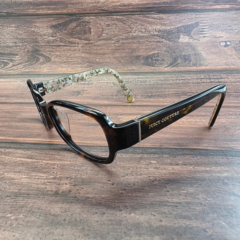 Juicy Couture JU 555/F/S Tortoise Floral Interior Eyeglasses 55-16-135 0086 Y6